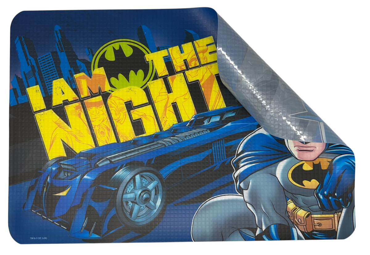 Tovaglietta Batman in Plastica Morbida Antiscivolo Ripiegabile Lavabile da Colazione Pranzo Cm.44x30 - Ba0979