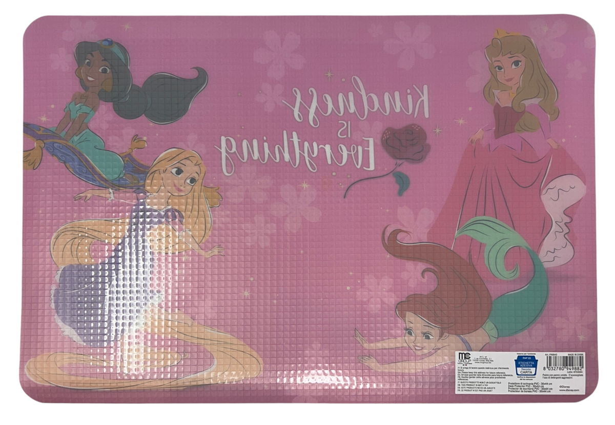 Tovaglietta Principesse DISNEY in Plastica Morbida Antiscivolo Ripiegabile Lavabile da Colazione Pranzo Cm.44x30 - Pr0843