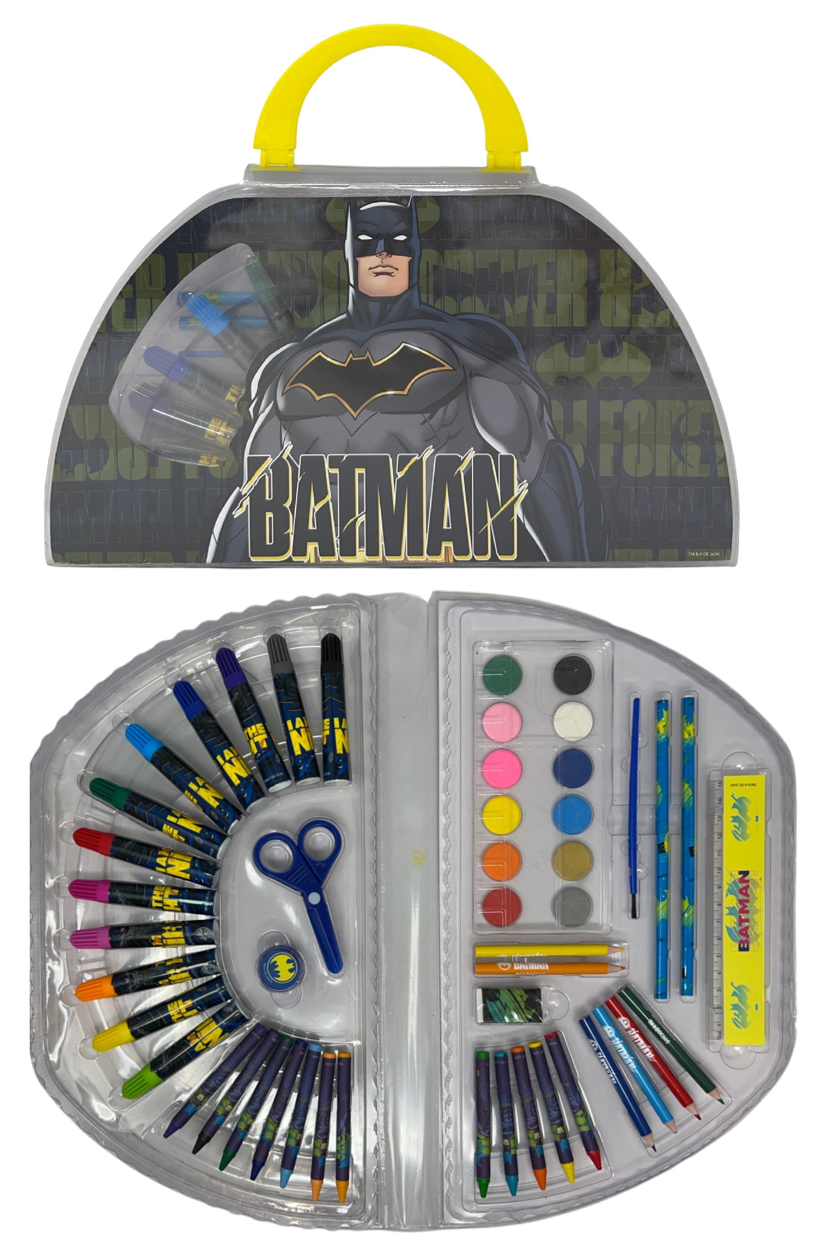 Valigetta Colori Batman Set Cancelleria 51 Pezzi per Bambini - Ba1107