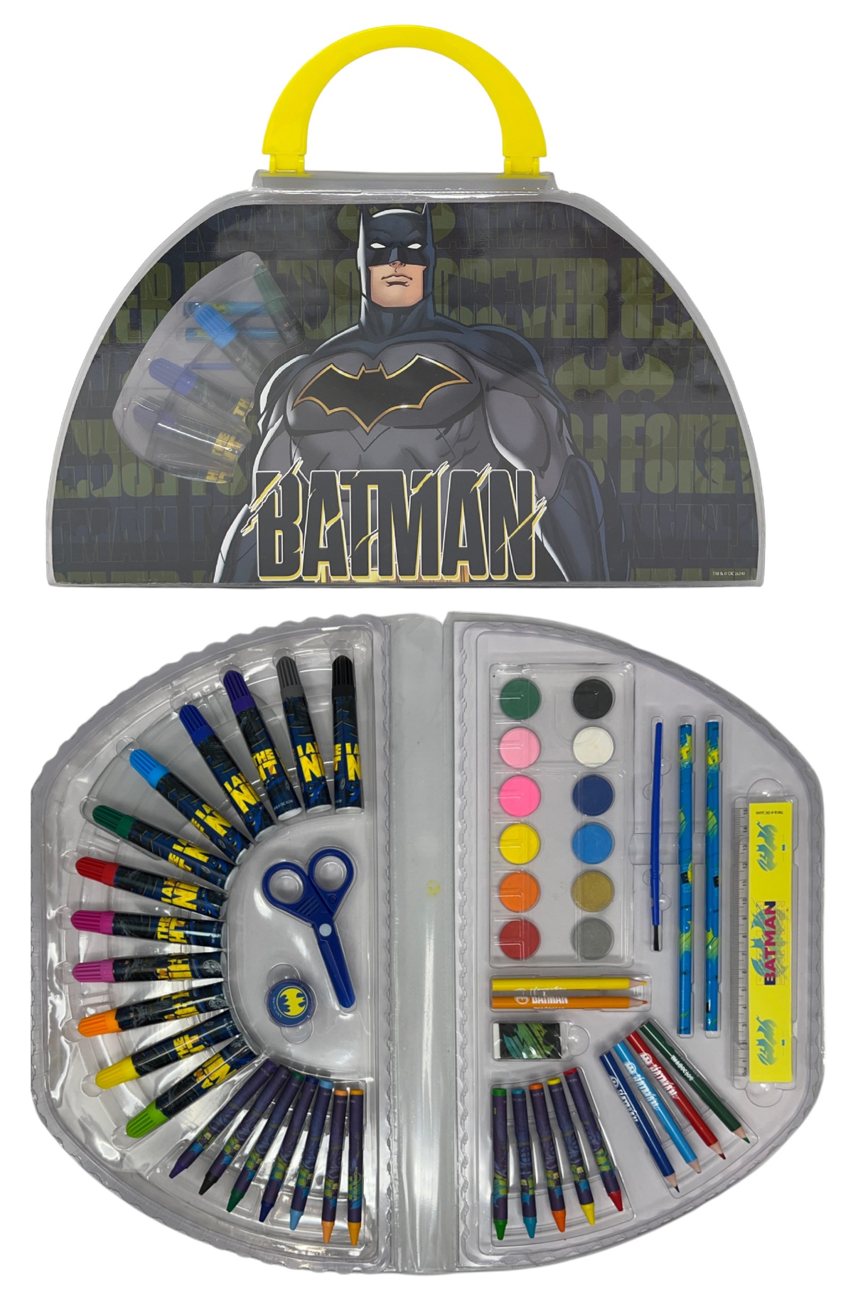 Valigetta Colori Batman Set Cancelleria 51 Pezzi per Bambini - Ba1107