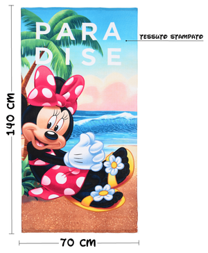 Telo Mare Minnie DISNEY Asciugamano per Bambini in Microfibra CM 140x70 - Ye18220