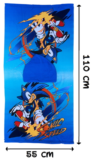 Poncho Mare Sonic 110 X 55 CM Accappatoio per Bambini Microfibra - Ye18283