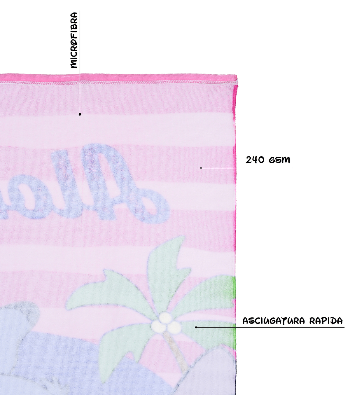 Telo Mare Stitch DISNEY Asciugamano per Bambini in Microfibra CM 140x70 - Ye18189