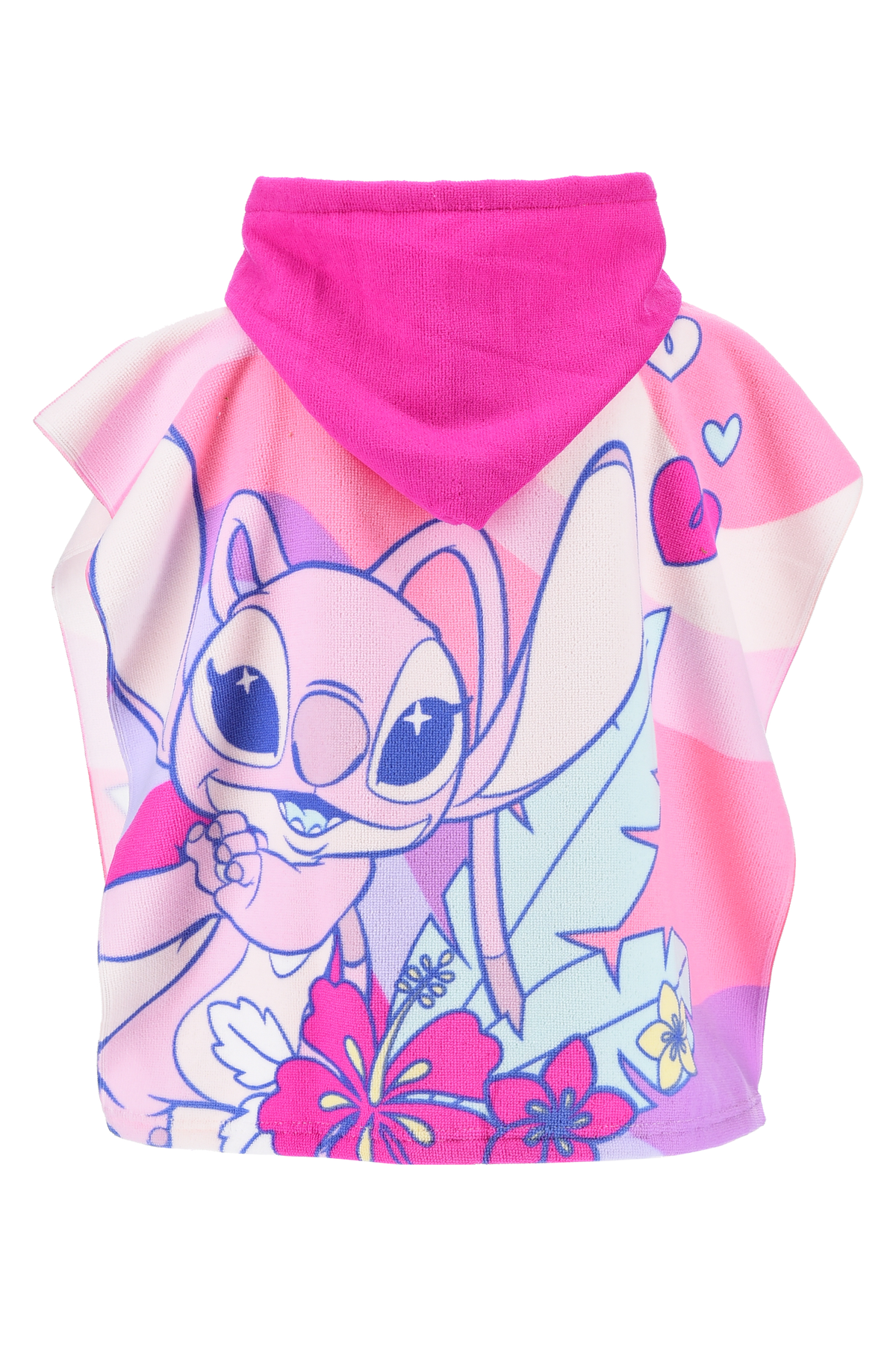 Poncho Mare Stitch e Angel DISNEY 110 X 55 CM Accappatoio per Bambini Microfibra - Ye18064