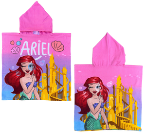 Poncho Mare Ariel DISNEY 110 X 55 CM Accappatoio per Bambini Microfibra - Ye18251