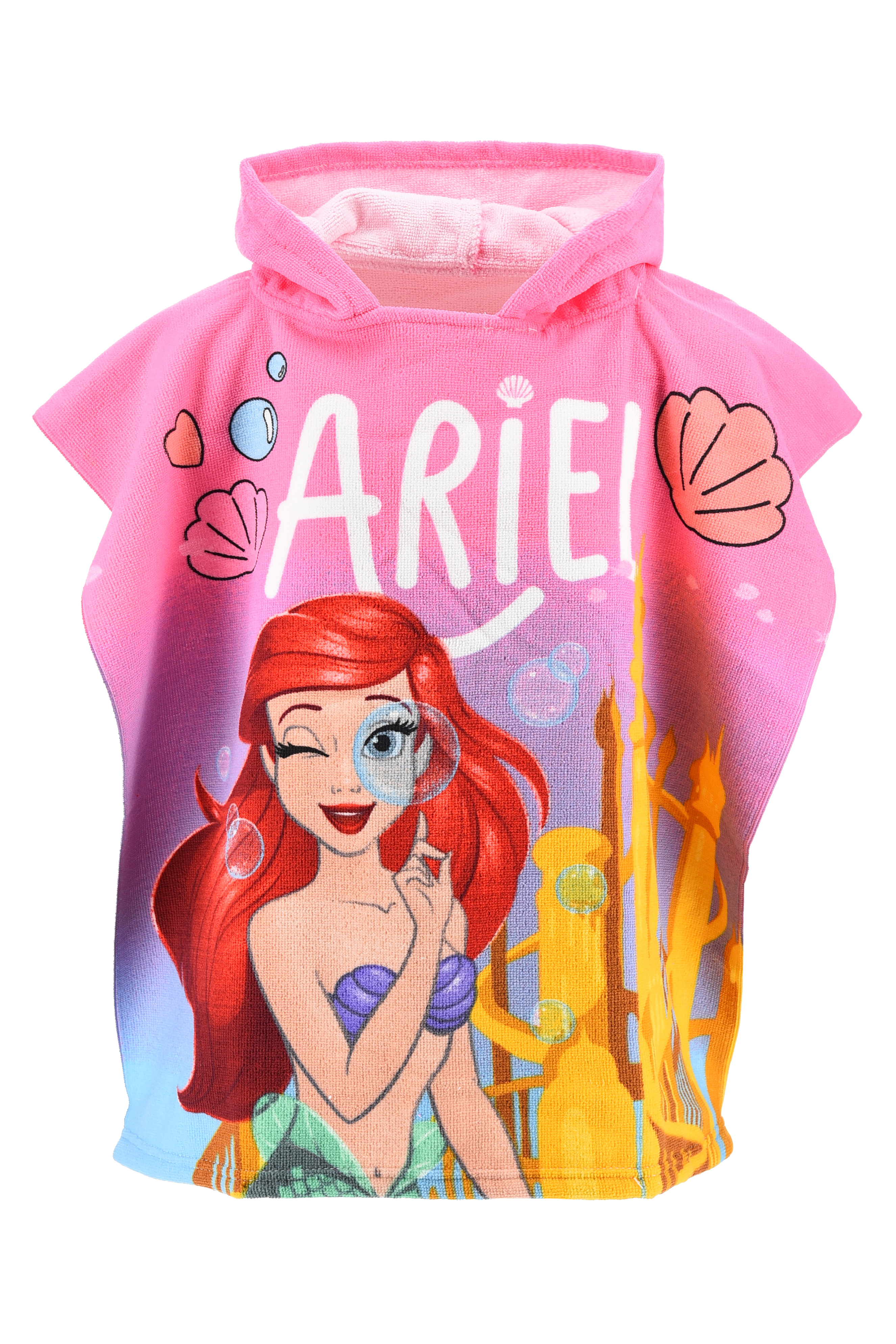 Poncho Mare Ariel DISNEY 110 X 55 CM Accappatoio per Bambini Microfibra - Ye18251