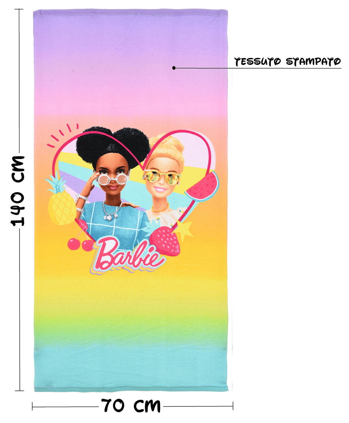 Telo Mare Barbie Asciugamano per Bambini in Microfibra CM 140x70 - Ye18027