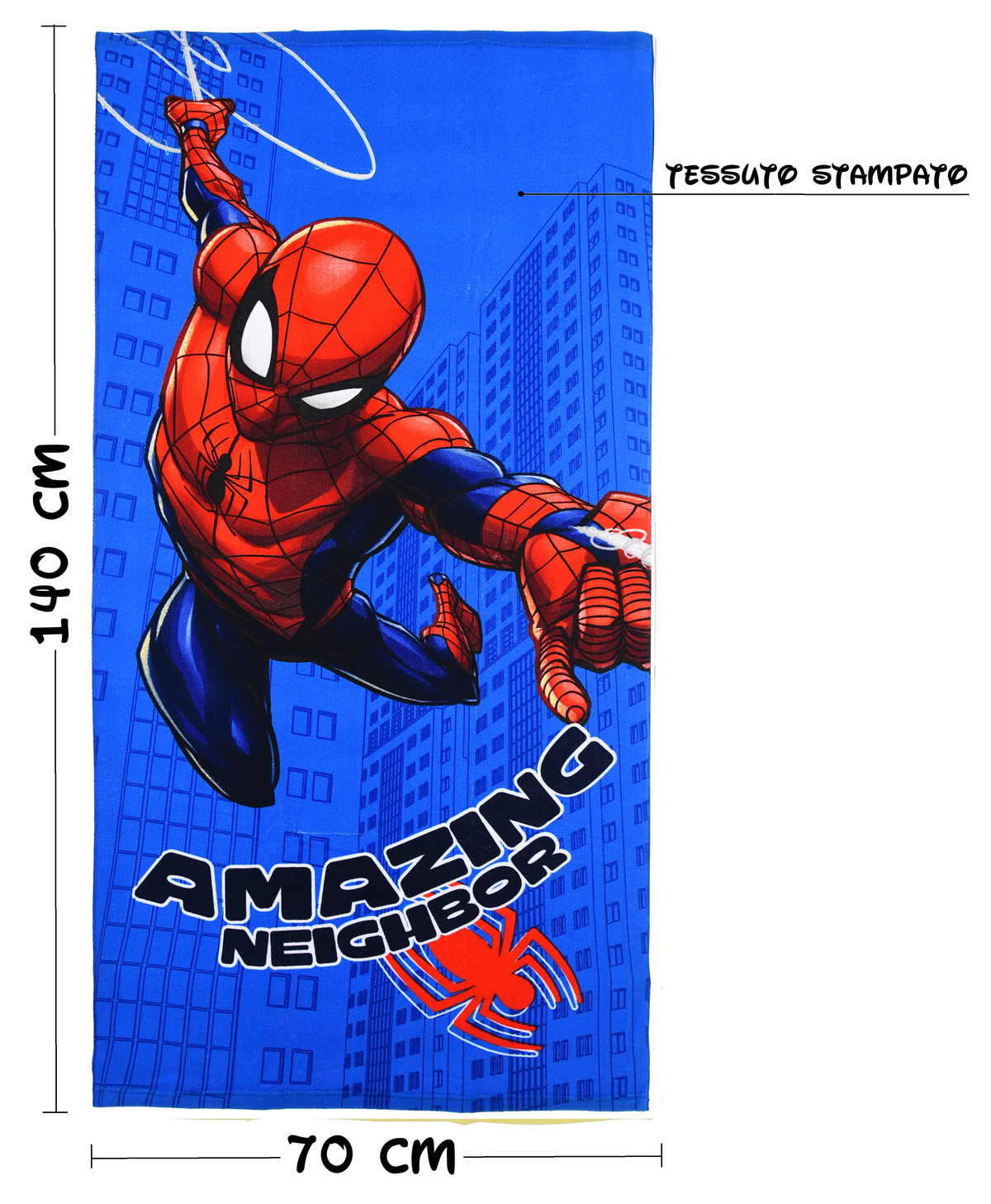 Telo Mare Spiderman MARVEL Asciugamano per Bambini in Microfibra CM 140x70 - Ye18228