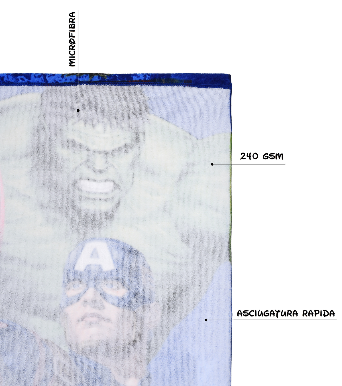 Telo Mare Avengers MARVEL Asciugamano per Bambini in Microfibra CM 140x70 - Ye18214