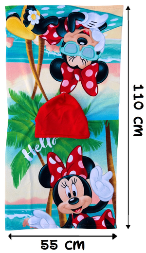 Poncho Mare Minnie DISNEY 110 X 55 CM Accappatoio per Bambini Microfibra - Ye18253