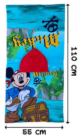 Poncho Mare Topolino DISNEY 110 X 55 CM Accappatoio per Bambini Microfibra - Ye18252