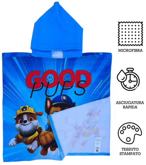 Poncho Mare Paw Patrol 110 X 55 CM Accappatoio per Bambini Microfibra - Ye18106