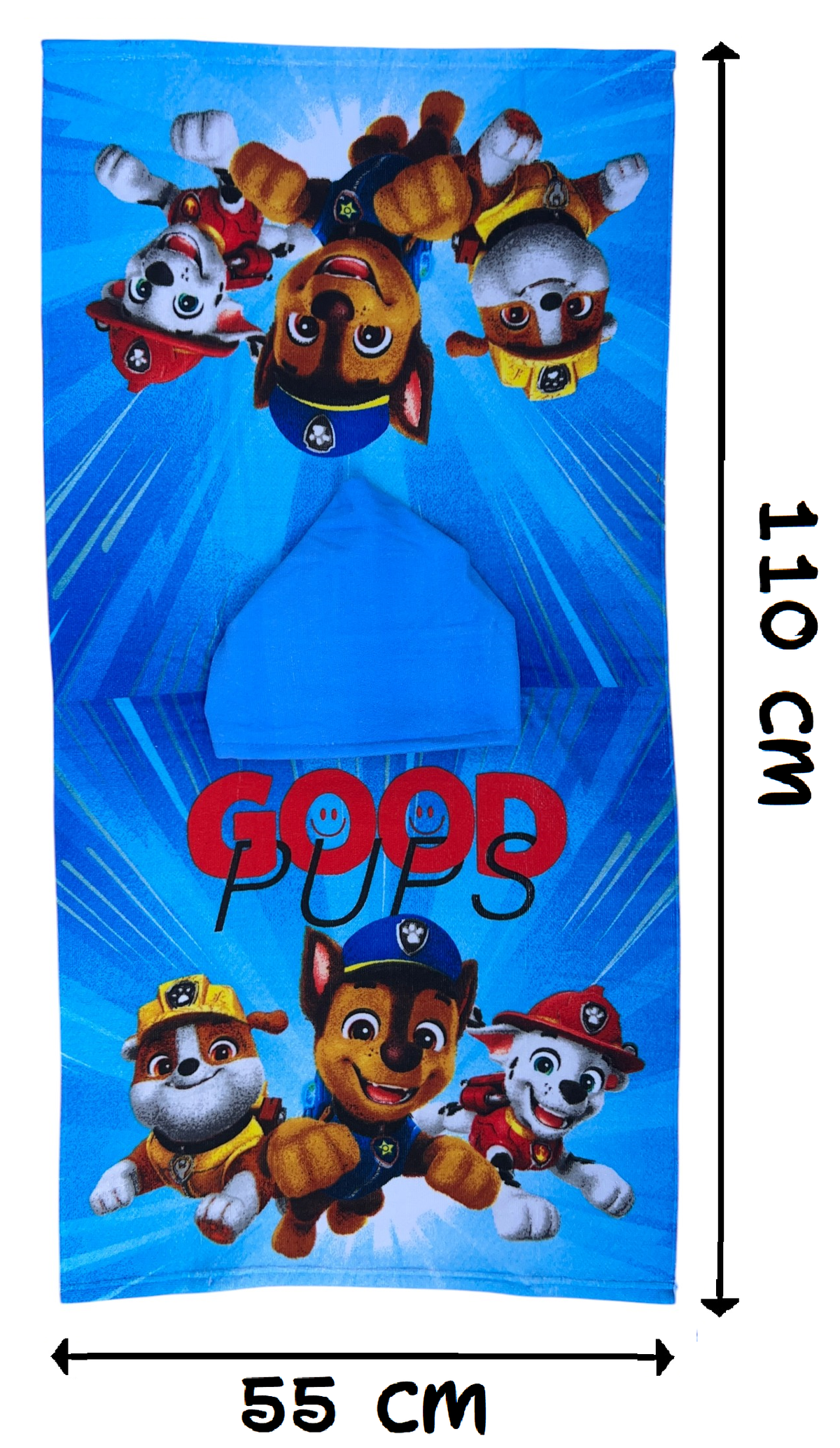 Poncho Mare Paw Patrol 110 X 55 CM Accappatoio per Bambini Microfibra - Ye18106