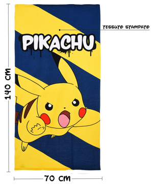 Telo Mare Pikachu Asciugamano per Bambini in Microfibra CM 140x70 - Ye18179