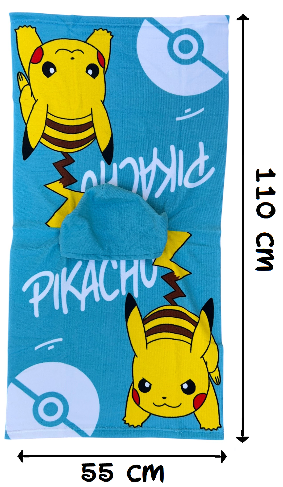 Poncho Mare Pikachu 110 X 55 CM Accappatoio per Bambini Microfibra - Ye18177