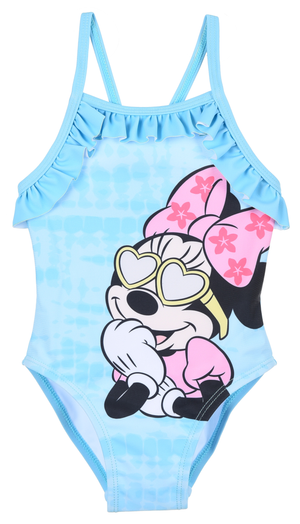 Costume Mare Minnie Mouse DISNEY Intero 1 Pezzo Neonata 12/36 Mesi -Ye05013celeste