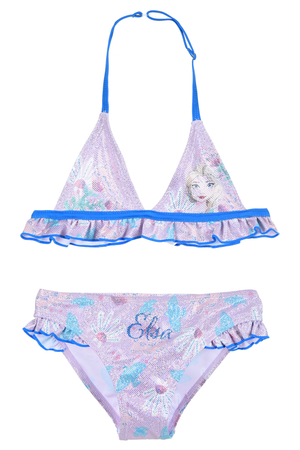 Costume Mare Frozen DISNEY Elsa Bikini Due Pezzi Top e Slip Bambina - Ye18047lilla