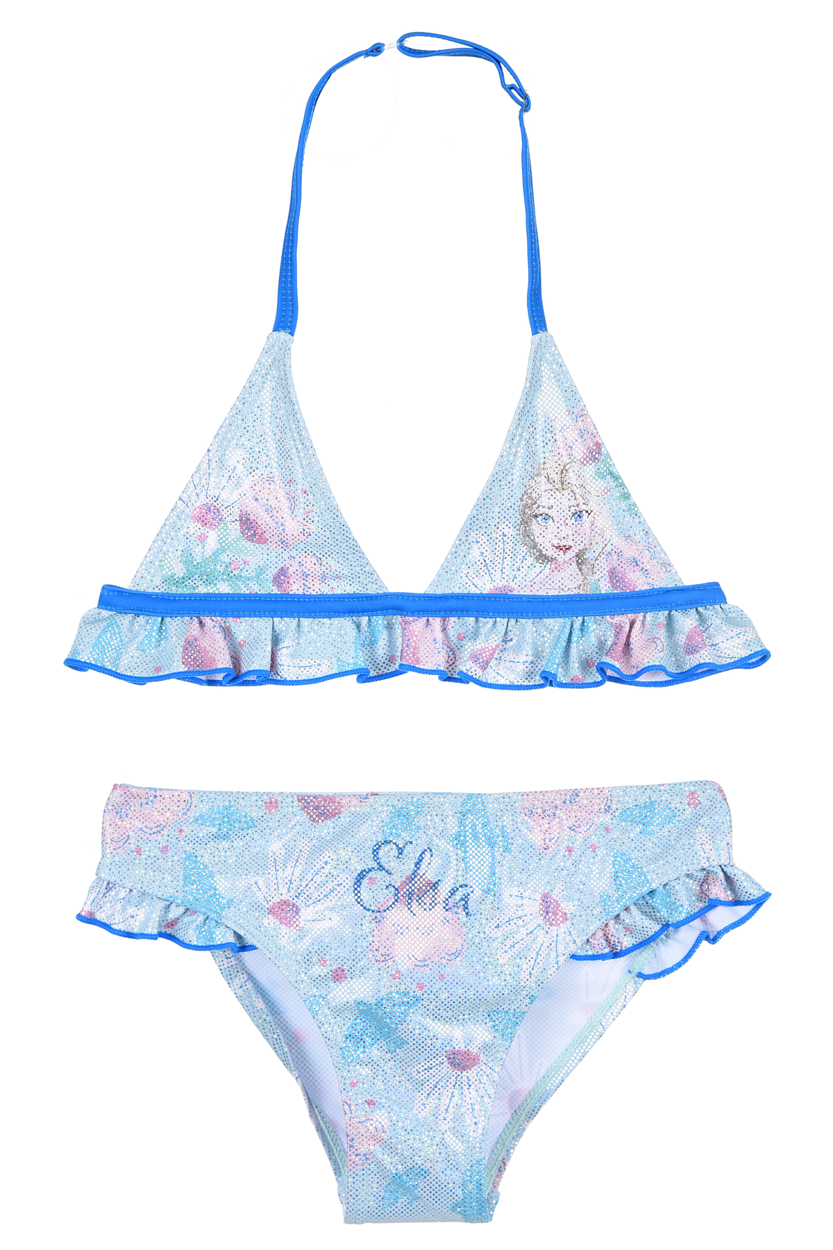 Costume Mare Frozen DISNEY Elsa Bikini Due Pezzi Top e Slip Bambina - Ye18047celeste