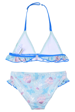 Costume Mare Frozen DISNEY Elsa Bikini Due Pezzi Top e Slip Bambina - Ye18047celeste