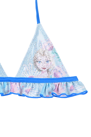 Costume Mare Frozen DISNEY Elsa Bikini Due Pezzi Top e Slip Bambina - Ye18047celeste