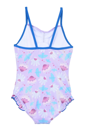 Costume Mare Frozen DISNEY Elsa Intero 1 Pezzo Bambina Piscina- Ye18039lilla