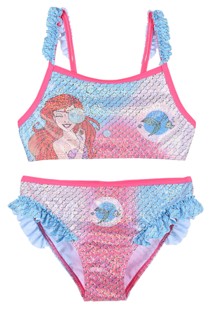 Costume Mare la Sirenetta Ariel DISNEY Bikini 2 Pezzi Top e Slip Bambina - Ye18010rosa