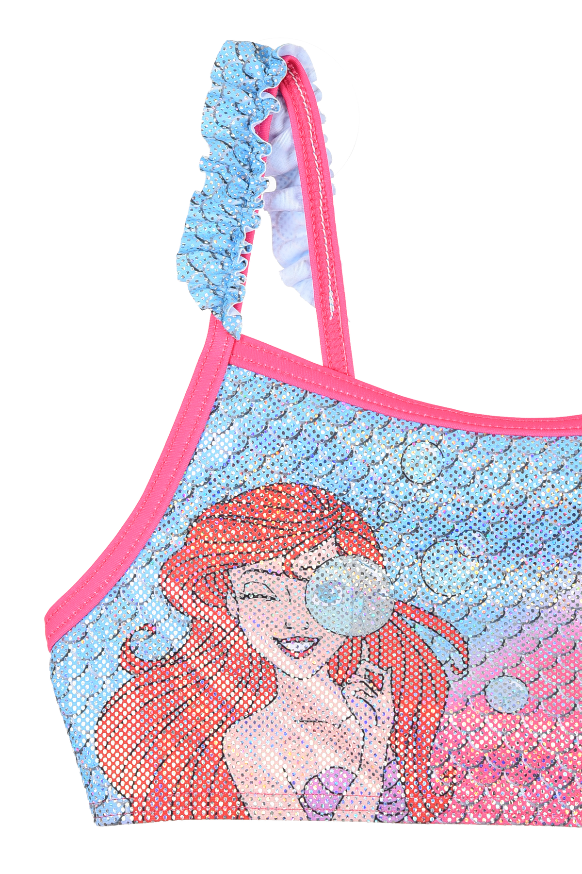 Costume Mare la Sirenetta Ariel DISNEY Bikini 2 Pezzi Top e Slip Bambina - Ye18010rosa
