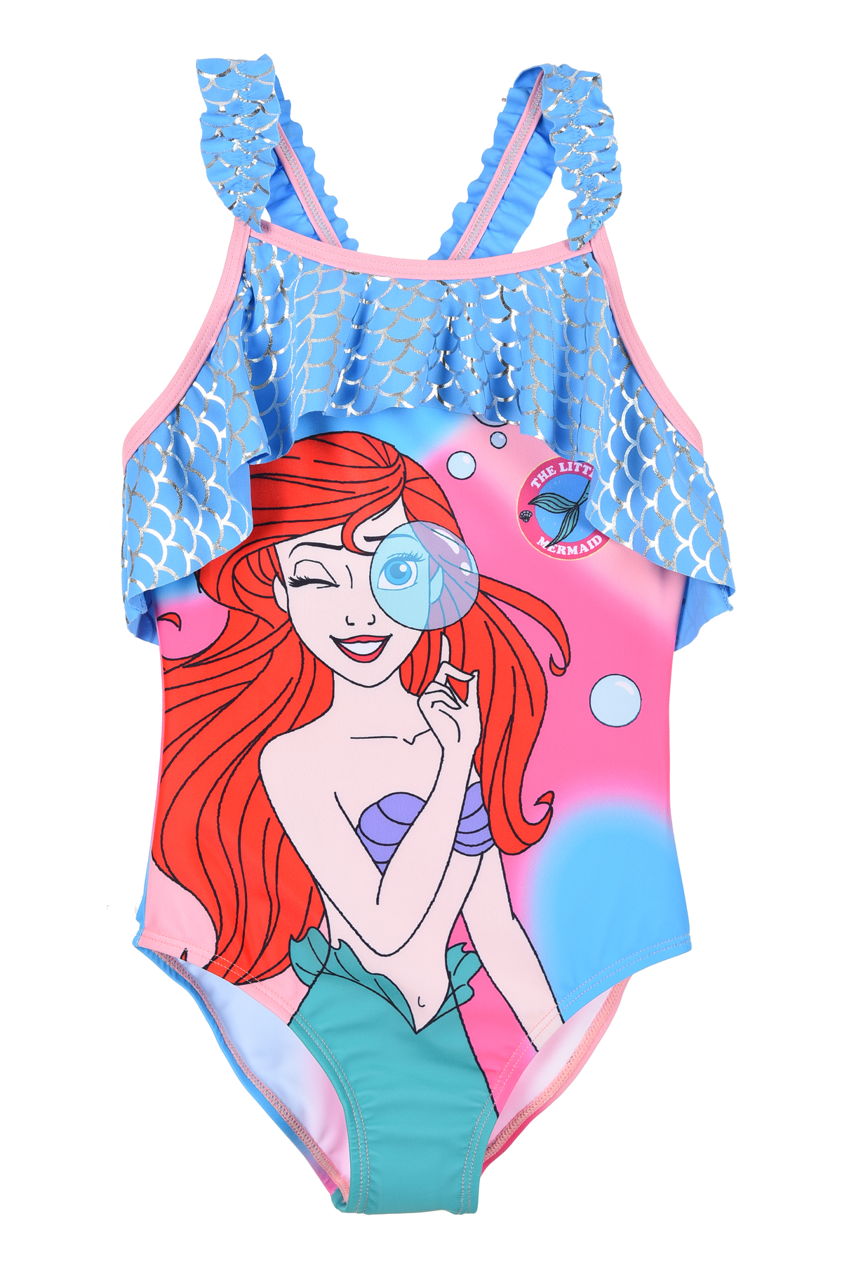 Costume Mare la Sirenetta Ariel DISNEY Intero 1 Pezzo Bambina Piscina - Ye18210azzurro