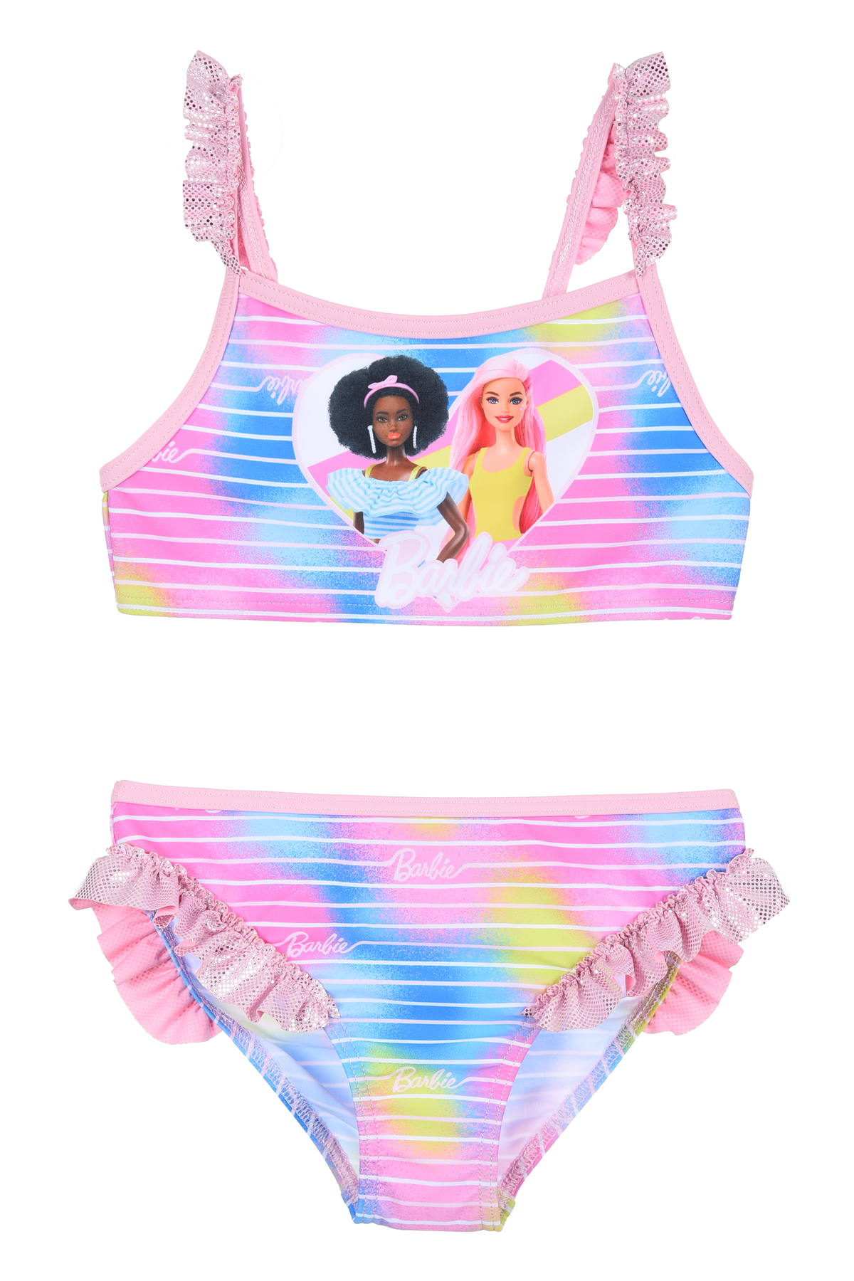 Costume Mare Barbie Mattel Bikini 2 Pezzi Top e Slip Piscina - Ye18207rosa