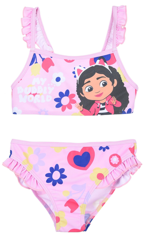 Costume Mare Gabby's Dollhouse Bikini 2 Pezzi Top e Slip Bambina Piscina - Ye18052rosa