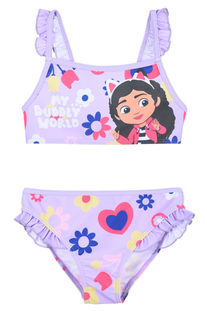 Costume Mare Gabby's Dollhouse Bikini 2 Pezzi Top e Slip Bambina Piscina - Ye18052lilla
