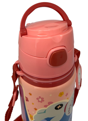 Borraccia in Alluminio con Cannuccia Stitch DISNEY 600 Ml Apertura Automatica con Tracolla- St00088