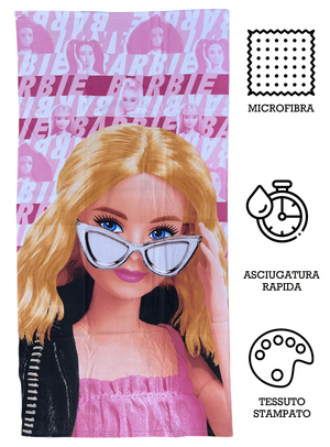 Telo Mare Barbie Asciugamano per Bambini in Microfibra CM 140x70 - Bar36-5036