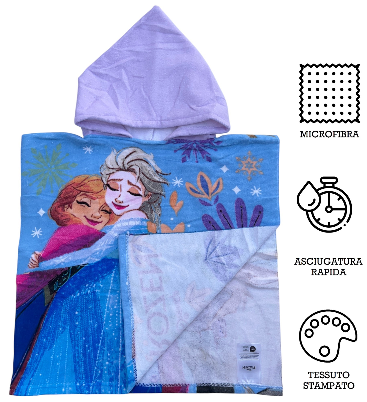 Poncho Mare Frozen DISNEY 100 X 50 CM Accappatoio per Bambini 100% Pl - Fro36-5076