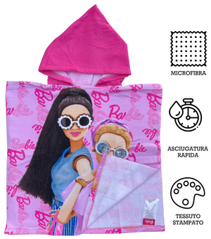 Poncho Mare Barbie 100 X 50 CM Accappatoio per Bambini 100% Pl - Bar36-5186