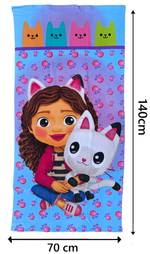 Telo Mare Gabby's Dollhouse Asciugamano per Bambini in Microfibra CM 140x70 - Gab36-5031
