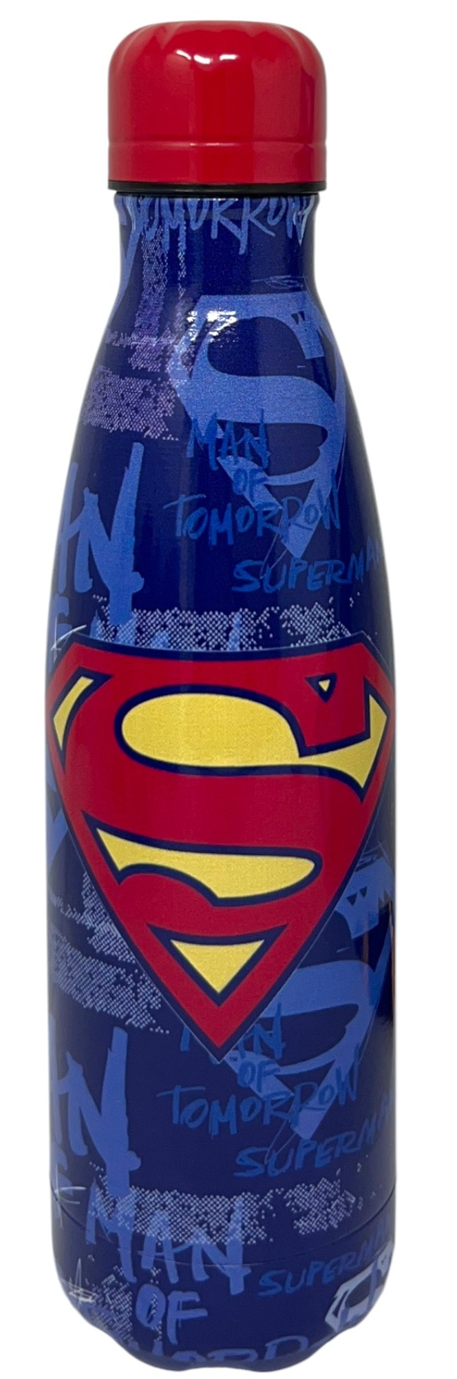 Borraccia Termica Superman in Acciaio Inox Bottiglia con Tappo Svitabile 500 Ml - L09098te/blu