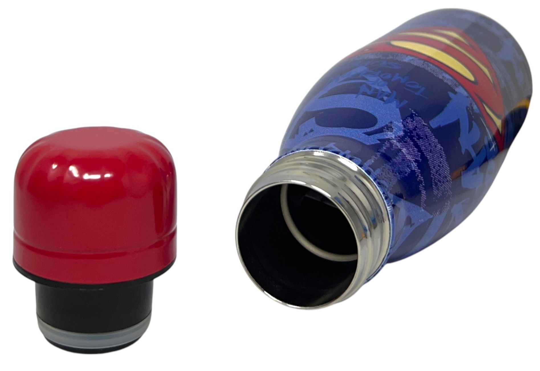 Borraccia Termica Superman in Acciaio Inox Bottiglia con Tappo Svitabile 500 Ml - L09098te/blu