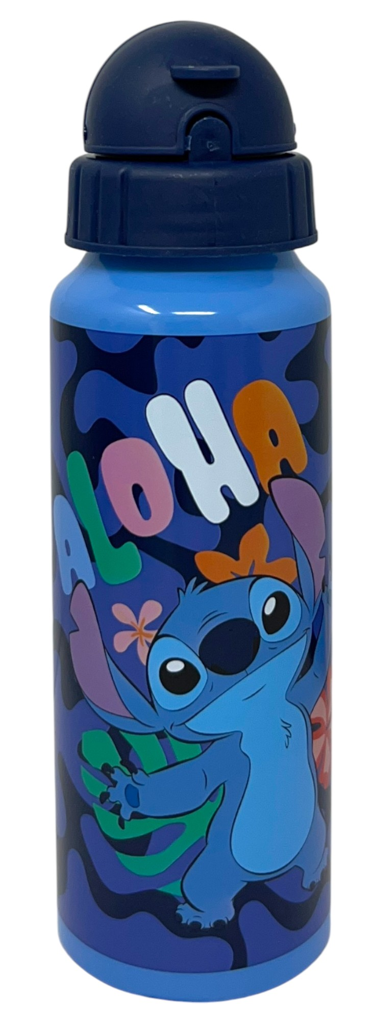 Borraccia in Alluminio con Cannuccia Stitch DISNEY Bottiglia per Bambini 550 Ml - D09507mc/b