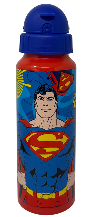 Borraccia in Alluminio Superman Bottiglia con Cannuccia 550 Ml per Bambini - L09093mc/b
