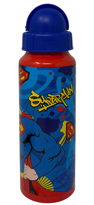 Borraccia in Alluminio Superman Bottiglia con Cannuccia 550 Ml per Bambini - L09093mc/b