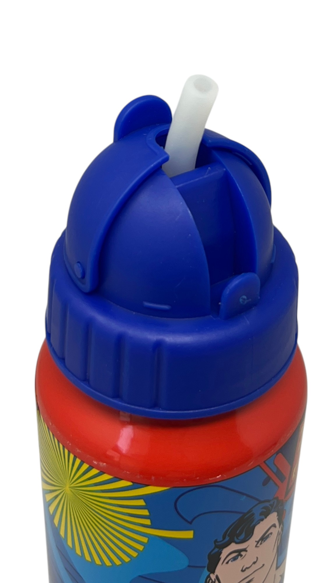 Borraccia in Alluminio Superman Bottiglia con Cannuccia 550 Ml per Bambini - L09093mc/b