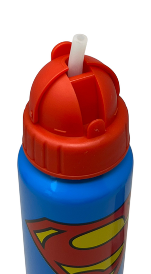 Borraccia in Alluminio Superman Bottiglia con Cannuccia 550 Ml per Bambini - L09093mc/r