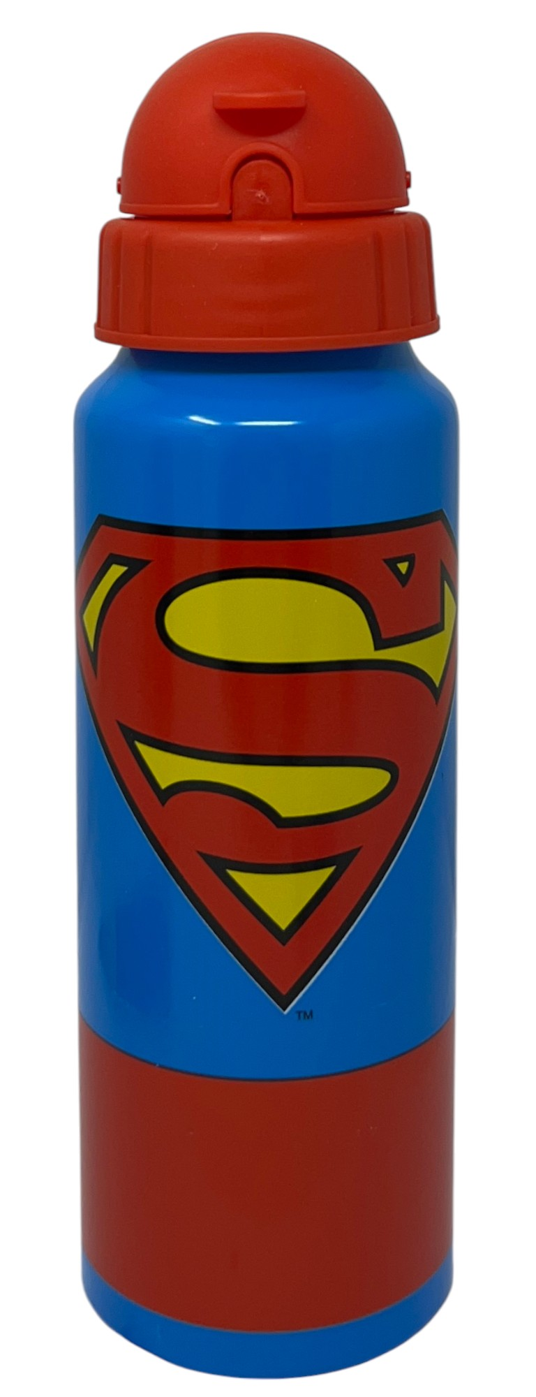 Borraccia in Alluminio Superman Bottiglia con Cannuccia 550 Ml per Bambini - L09093mc/r
