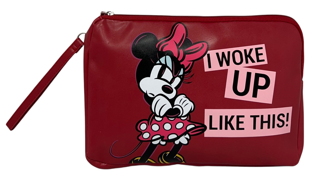 Beauty Case Minnie Mouse DISNEY Pochette in Ecopelle con Laccetto Organizer - D07714mc