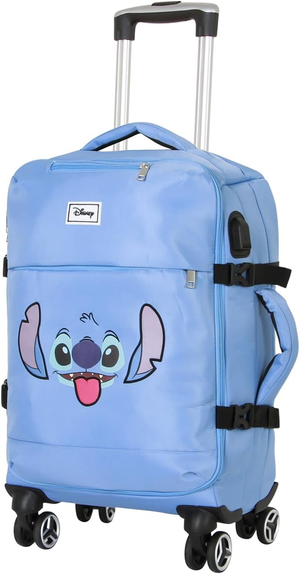 Trolley da Viaggio Stitch DISNEY 55 CM Valigia Morbida in Tessuto con Manico Telescopico a Scomparsa - 06241