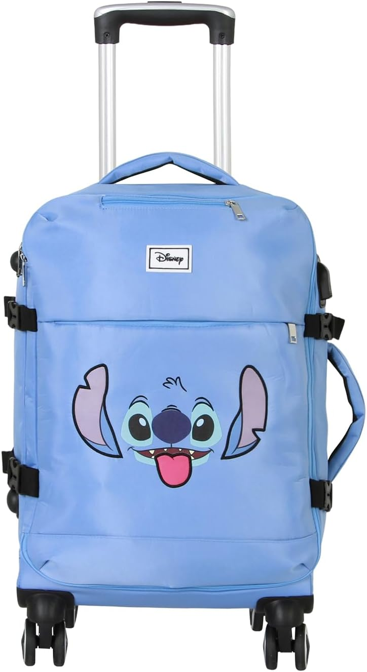 Trolley da Viaggio Stitch DISNEY 55 CM Valigia Morbida in Tessuto con Manico Telescopico a Scomparsa - 06241