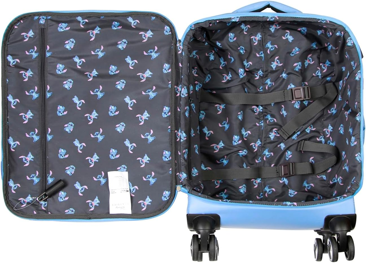 Trolley da Viaggio Stitch DISNEY 55 CM Valigia Morbida in Tessuto con Manico Telescopico a Scomparsa - 06241