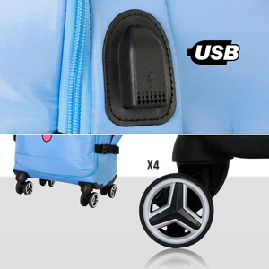 Trolley da Viaggio Stitch DISNEY 55 CM Valigia Morbida in Tessuto con Manico Telescopico a Scomparsa - 06241
