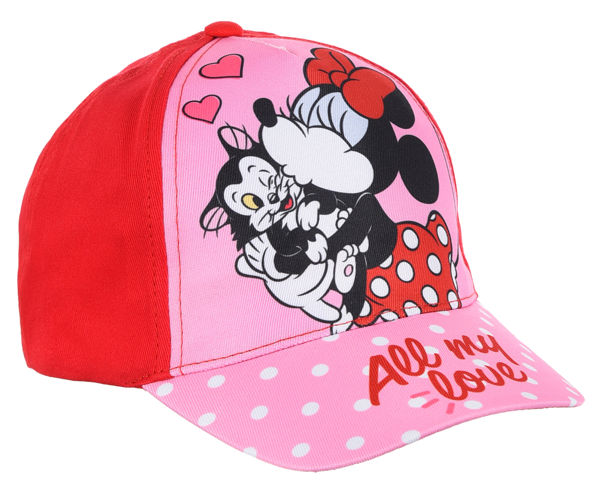 Cappello Minnie DISNEY con Visiera Berretto Estivo Regolabile Bambina - Ye40044rosso